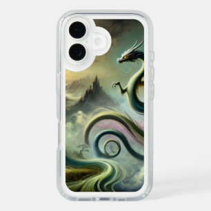 Majestic Celestial Dragon Over Fantasy Mountains iPhone 16 Case