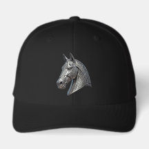 Majestic Celtic Silver Horse Head with Knot Patter