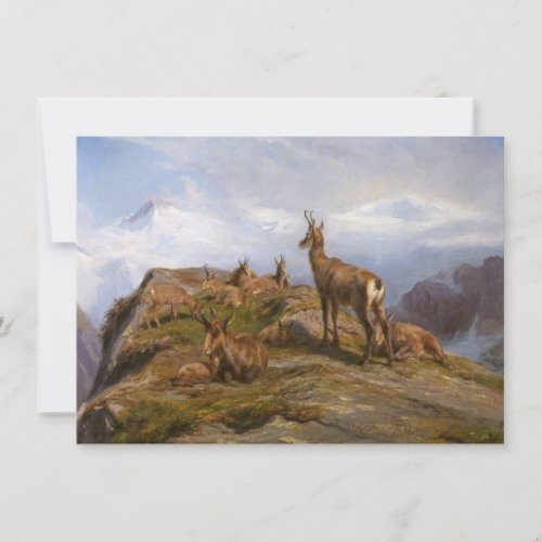 Majestic Chamois in the Mountains Rosa Bonheur Card