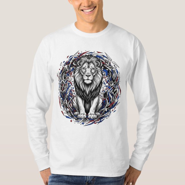 Majestic Chaos: The Sketch-Art Lion Tee (Front)
