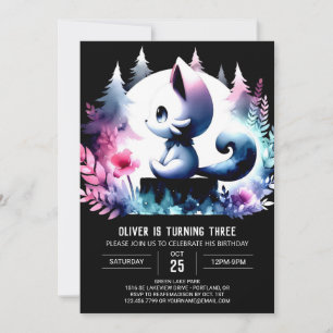 Majestic Children Cat Birthday Invitation