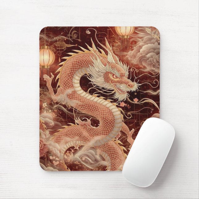 Majestic Chinese Dragon Mouse Pad (With Mouse)