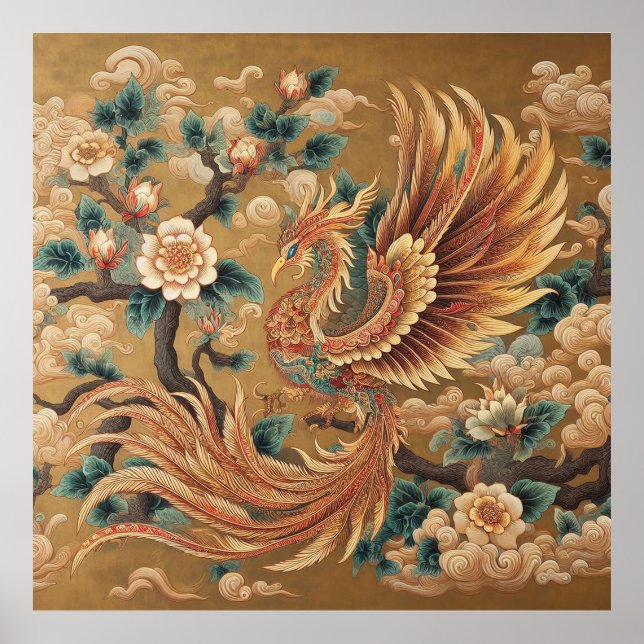Majestic Chinese Phoenix – Traditional Myth Art  Poster (Front)