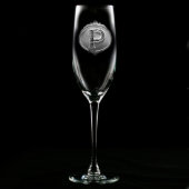 Majestic Circle Monogrammed Champagne Flute (Front)