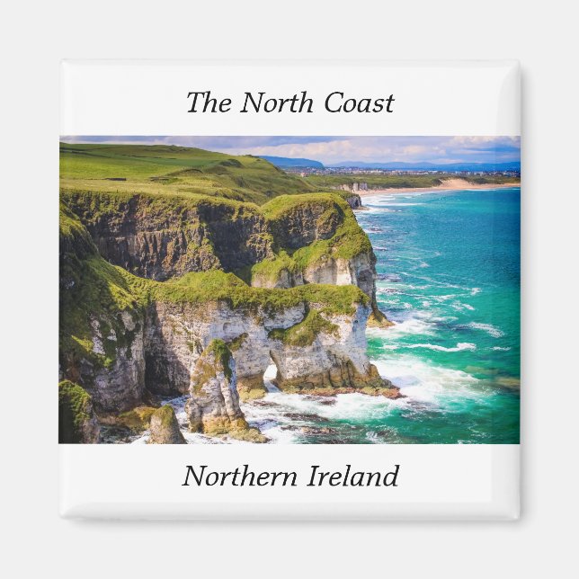 Majestic Cliffs of Northern Ireland's North Coast  Magnet (Front)