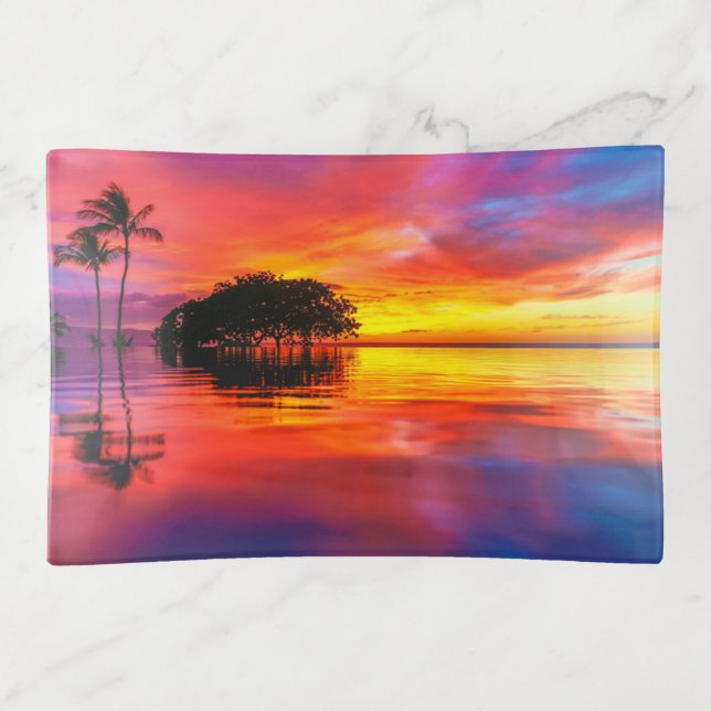 Majestic Clouds & Reflection Trinket Tray (Front)