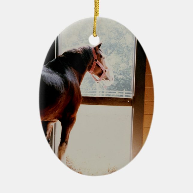 Majestic Clydesdale Ceramic Ornament (Front)