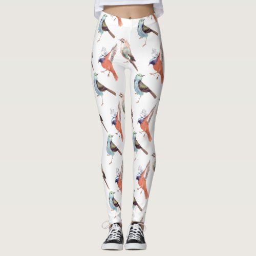 Majestic Colorful Birds Design Leggings