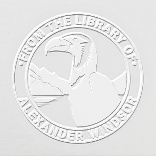 Majestic Condor Bird Head #5 Library Book Name Embosser