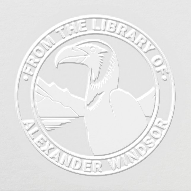 Majestic Condor Bird Head #5 Library Book Name Embosser (Design)