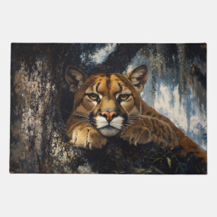 Majestic Cougar in Forest Doormat