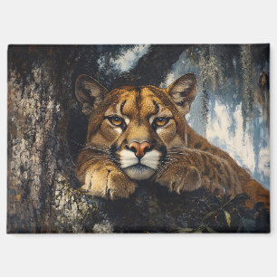 Majestic Cougar in Forest Magnet