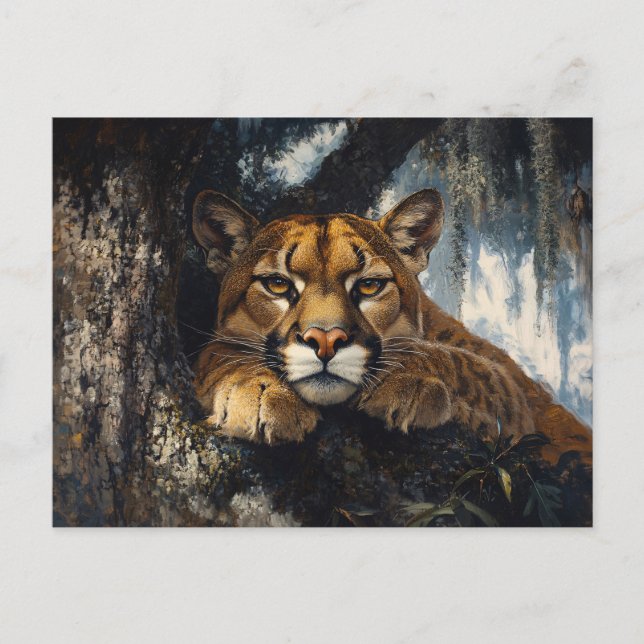 Majestic Cougar in Forest Postcard (Front)