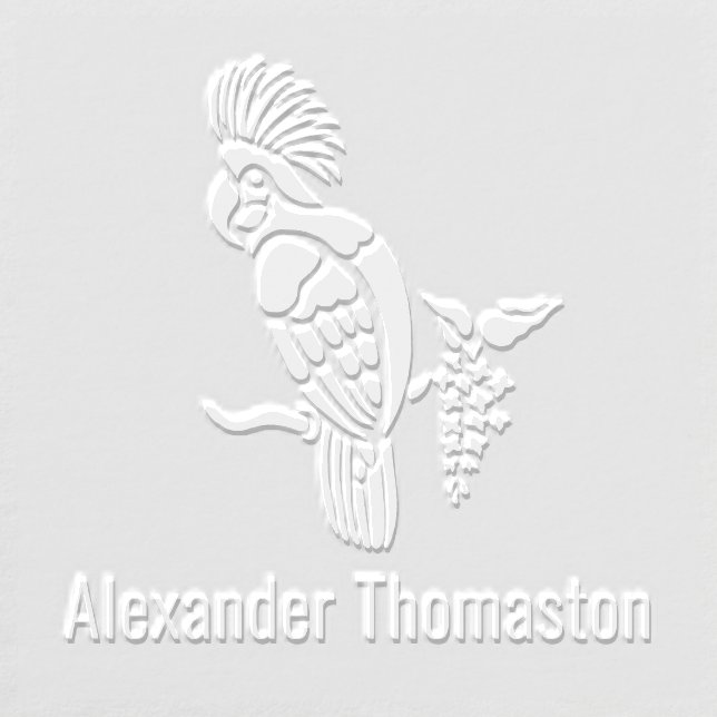 Majestic Crested Cockatoo Bird Silhouette Name Embosser (Design)