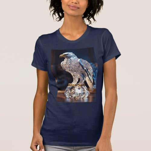 Majestic Crystal Eagle Elegance  Swarovski_Style  T_Shirt