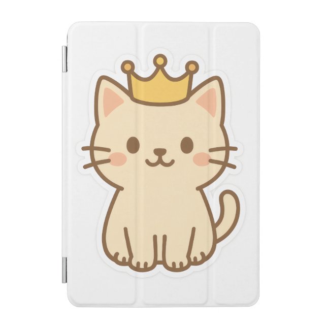 Majestic Cuddly Cat with a Crown iPad Mini Cover (Front)