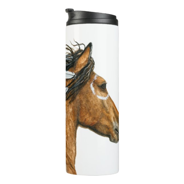 Majestic Curly Horse by Bihrle Thermal Tumbler (Rotated Right)