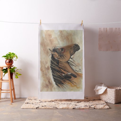 Majestic Curly Horse Mustang by Bihrle Fabric