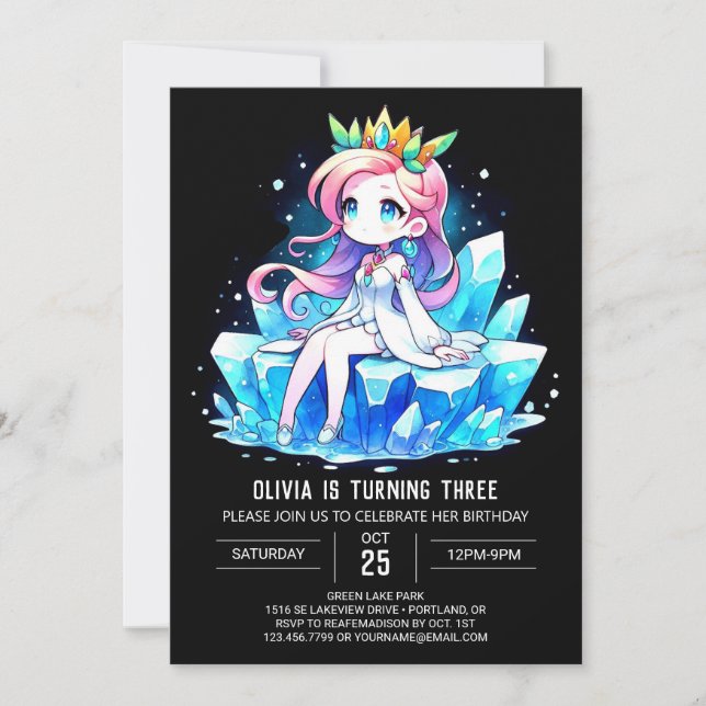 Majestic Custom Princess Birthday Invitation (Front)