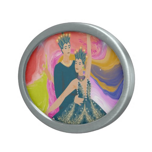 Majestic Dance of Colors Belt Buckle