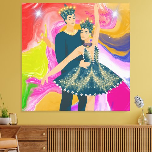 Majestic Dance of Colors Canvas Print