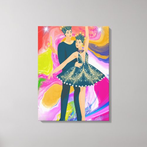 Majestic Dance of Colors Canvas Print