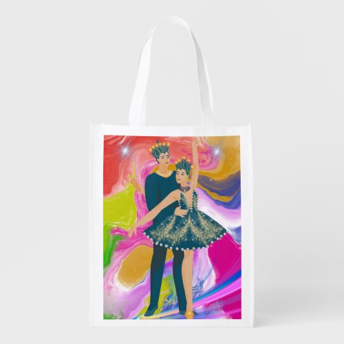 Majestic Dance of Colors Grocery Bag