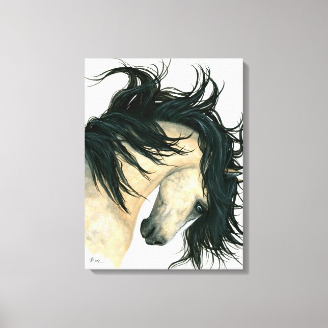 Majestic Dappled Buckskin Horse Canvas by Bihrle Print (Front)