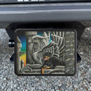 Majestic Dark Fantasy Rottweiler Gargoyle Castle Hitch Cover