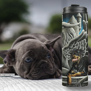 Majestic Dark Fantasy Rottweiler Gargoyle Castle Thermal Tumbler