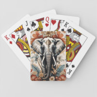 Majestic Decorated Elephant Wildlife Playing Cards