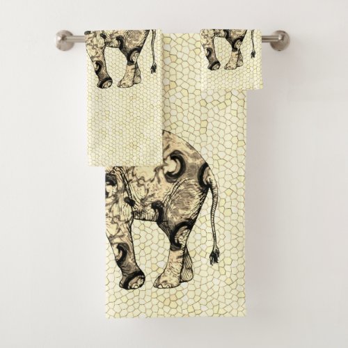 Majestic decorative elephant towel set