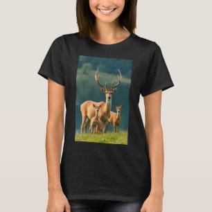 Majestic Deer Family Forest Nature Women's T-Shirt