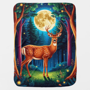 Majestic Deer in a Lush Forest Baby Blanket