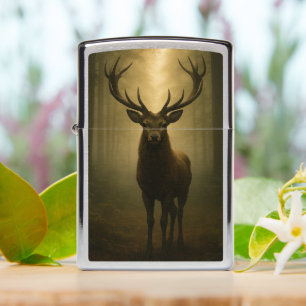 Majestic Deer in Mist – Forest Spirit Zippo Lighter