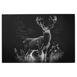 Majestic Deer in the Wilderness – Black&White Art