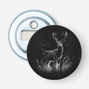 Majestic Deer in the Wilderness – Black&White Art Bottle Opener