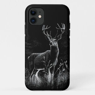 Majestic Deer in the Wilderness – Black&White Art iPhone 11 Case