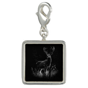 Majestic Deer in the Wilderness – Black&White Art Charm