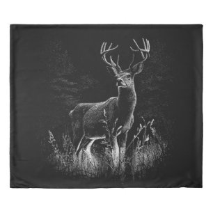 Majestic Deer in the Wilderness – Black&White Art Duvet Cover