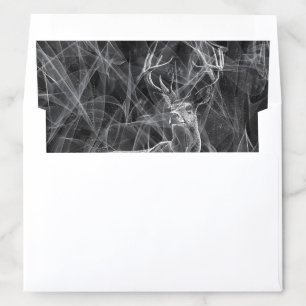 Majestic Deer in the Wilderness – Black&White Art Envelope Liner