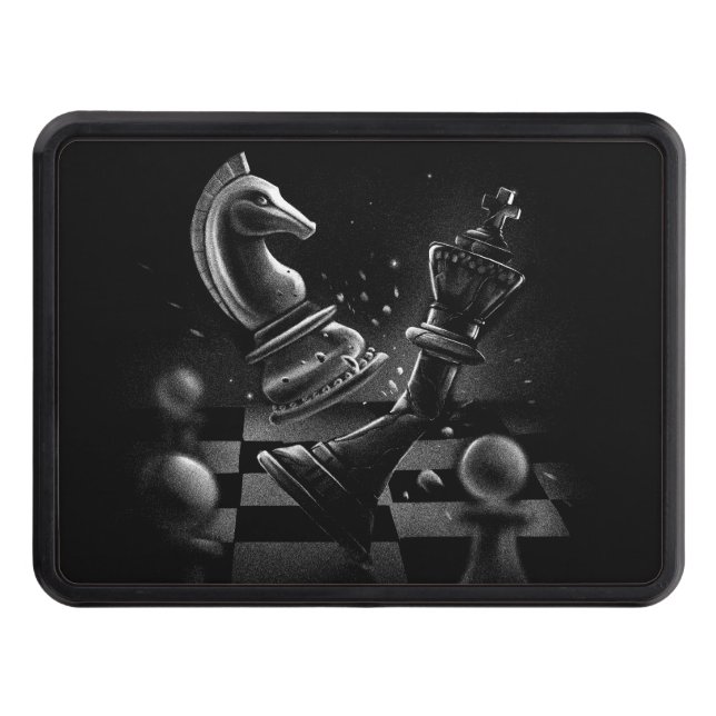 Majestic Deer in the Wilderness – Black&White Art Hitch Cover (Front)