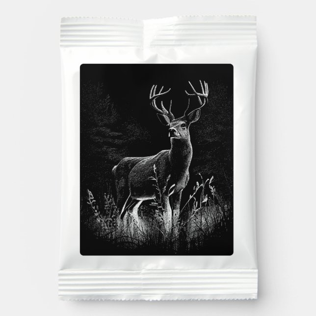 Majestic Deer in the Wilderness – Black&White Art Hot Chocolate Drink Mix (Front)