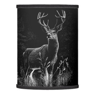 Majestic Deer in the Wilderness – Black&White Art Lamp Shade