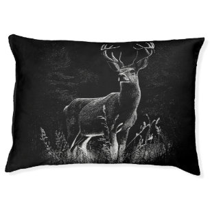 Majestic Deer in the Wilderness – Black&White Art Pet Bed