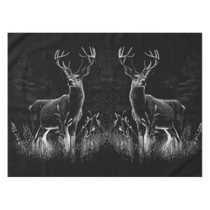 Majestic Deer in the Wilderness – Black&White Art Tablecloth