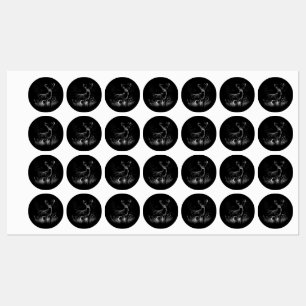 Majestic Deer Iron-On Labels – Black & White