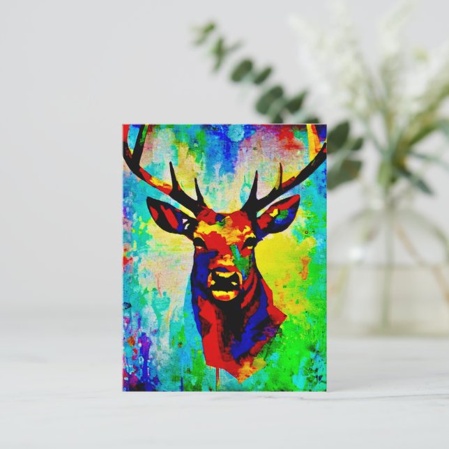 majestic deer - Proud stag Postcard (Standing Front)