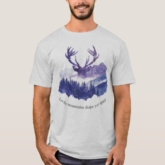 Majestic Deer Watercolor Forest –Nature Silhouette T-Shirt