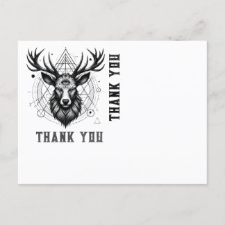 Majestic Deer with a Third Eye and Geometric Patte Postcard